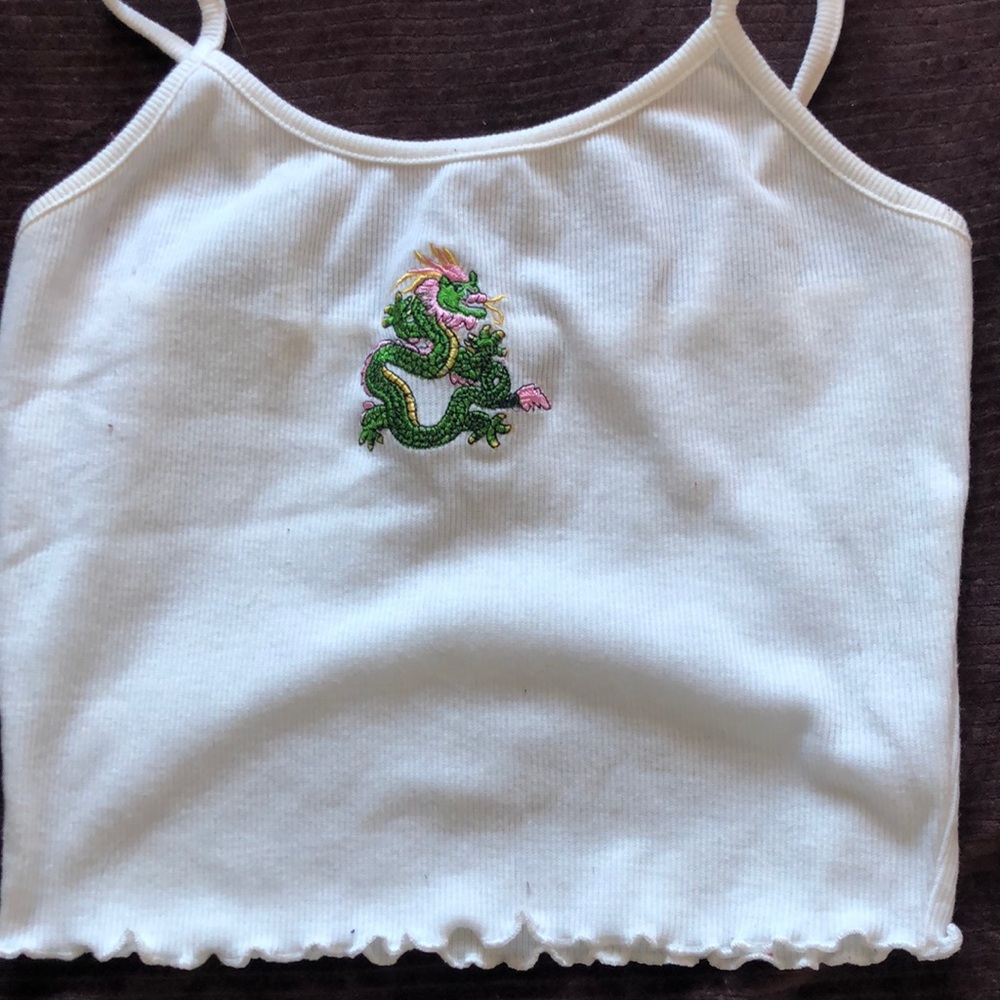 white cami with dragon
